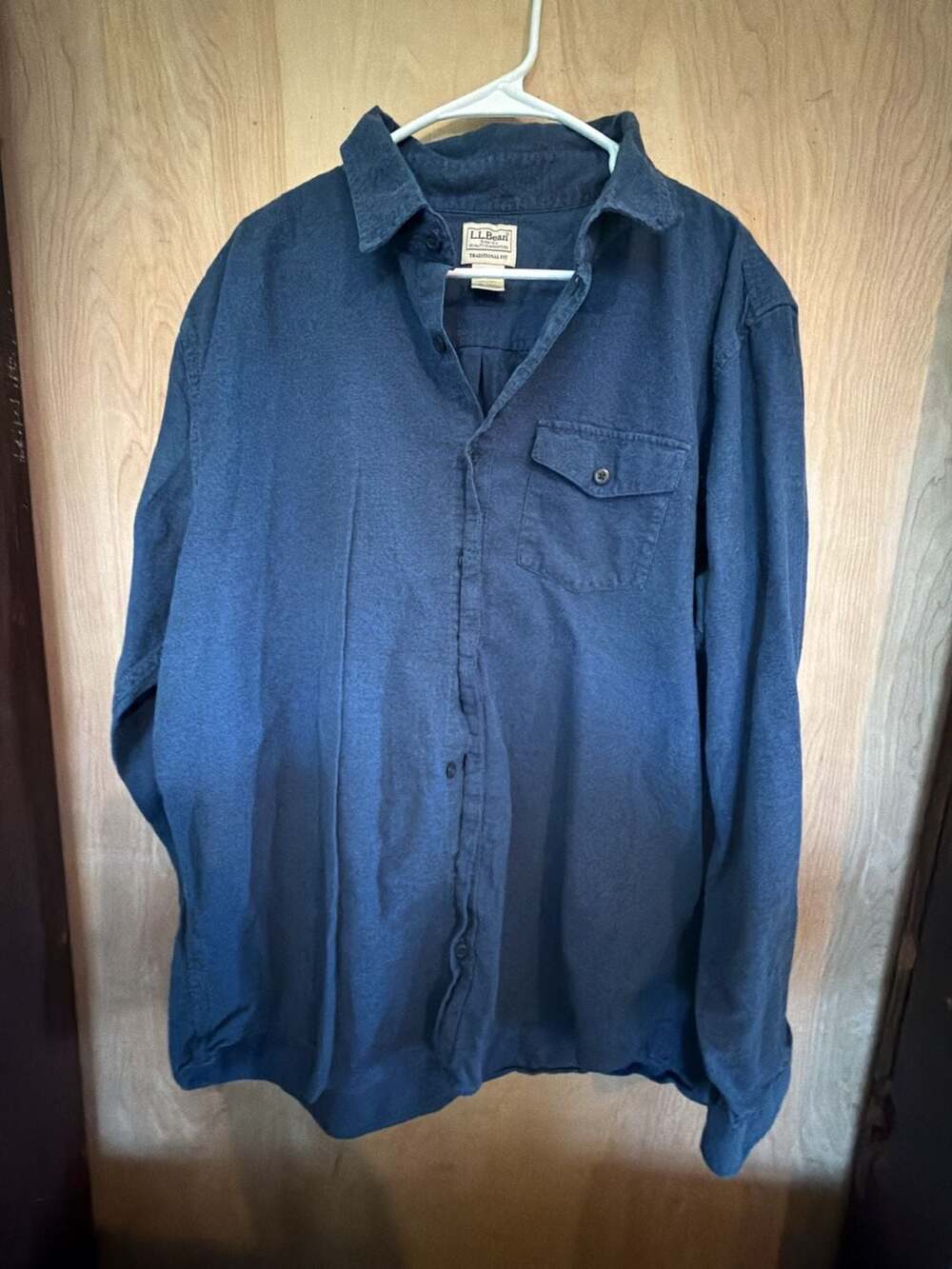L.L. Bean Traditional Fit Brushed Jaspe Twill Long Sleeve Button-Down Shirt
